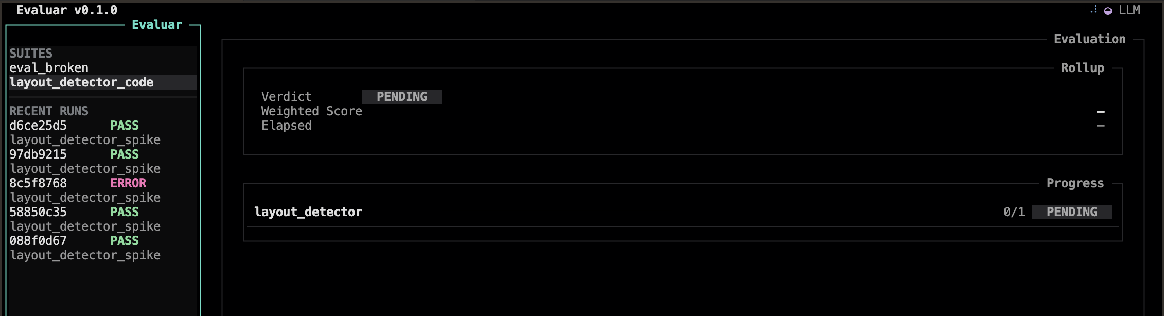 Dashboard view